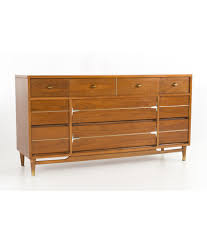 A beautiful walnut & beech dresser. Kroehler Impression Mid Century Walnut And Brass 9 Drawer Lowboy Dresser Chest Of Drawers