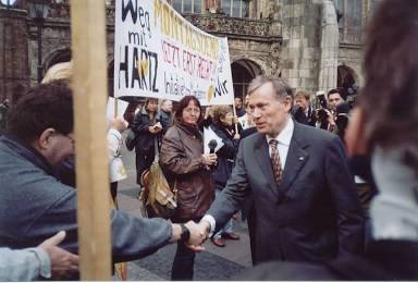 Weekly protests against Hartz IV across Germany, AI generated