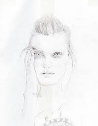 Drawing Of A Face It S A Bit Off She Should Be Leaning Into Her Hand A