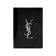 Entrez dans l'univers yves saint laurent parfums. Saint Laurent Ysl Metal Logo Credit Card Wallet Black Silver End
