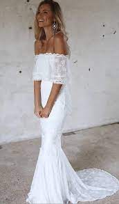 Off The Shoulder White Lace Mermaid Long Bridal Dress Dress Lace Dress Mer Off Shoulder Wedding Dress Lace White Lace Wedding Dress Off Shoulder Wedding Dress