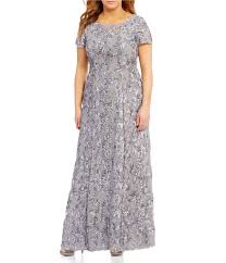 Alex Evenings Plus Size Floral Rosette Short Sleeve A Line Gown A Line Gown Mother Of The Bride Dresses A Line Wedding Dress