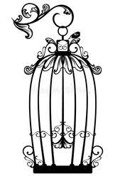 Bird In Bird Bath Drawing Antique Bird Cage Vector Vintage Looking Open Birdcage With A Free Bird Black Aff Vector Vintage Antique Bird Cages Birdcage Tattoo Vintage Bird Cage