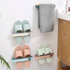The upper shelf is convenient for holding books, picture frames, keys, and some small plants or any other small items. Bathroom Slippers Rack Wall Mounted Shoe Organizer Rack Folding Slippers Holder Shoes Hanger Self Adhesive Storage Towel Racks Shoe Racks Organizers Aliexpress