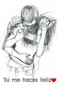 Tu Me Haces Feliz Couple Drawings Love Drawings Drawings
