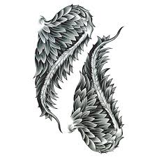 Black And White Angel Wings Tattoo Cassiel Feminine Black And White Angel Wing Temporary Tattoo Neck Tattoo Tattoos Temporary Tattoos