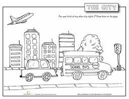 The printable includes 13 pages. City Worksheet Education Com City Drawing Coloring For Kids Coloring Pages