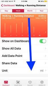 switch distance measurement to miles or kilometers on health