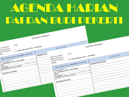 Cara mengisi buku agenda harian sangatlah sederhana: Agenda Harian Paibp Sd Kelas 4 Semster 2 K13