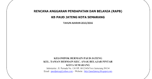 Maybe you would like to learn more about one of these? Rencana Anggaran Pendapatan Belanja Sekolah Tk Paud Ra Administrasi Tk Paud