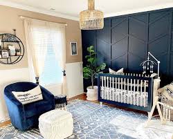 A soft and modern starry nursery for a baby boy featuring a dark blue and silver star accent wall. 14 Nursery Trends And Children S Design Ideas To Watch For 2020 Project Nursery