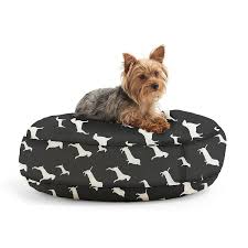 Black And White Dog Bed The Small Dogsack Round Memory Foam Black White Dog Print Twill Pet Bed Want To Know More Click On The Image This Is An A Pet Bed Dog Beds Homemade Pets