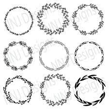 Laurel Wreath Svg Bundle Round Circle Monogram Frame Leaves Etsy Framed Leaves Monogram Frame Circle Monogram