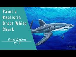 Paint A Great White Shark In Acrylic Pt 8 Youtube Great White Shark White Sharks Shark