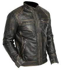 Material X3a Goatskin Leather Color X3a Black Cafe Racer Leather Jacket Distressed Leather Jacket Cafe Racer Jacket