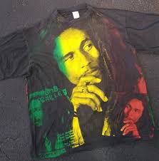 Vintage Bob Marley All Over Print Double Sided Tee shirt Single Stitch XL