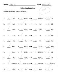 The chemical reality of atoms reacting in ratios of small whole numbers is reflected in the final answer. Chemical Equation Worksheet Answers Worksheet List