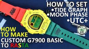 Kalau korang berminat nak beli boleh check link di bawah : How To Custom Jam Mat Moto G7900 To Rasta And Set The Tide Graph Moon Phase Of This G Shock Watch Youtube