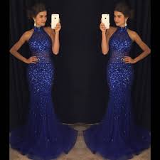 Mermaid Navy Blue High Neck Rhinestone Prom Dresses Pd0255 Prom Dresses Blue Prom Dresses Long Mermaid Royal Blue Prom Dresses