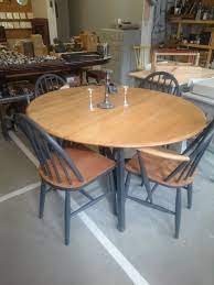 Ercol Colonial Table With 4 Windsor Chairs Natural And Graphite Chalkpaint Ercol Dining Table Navy Dining Chairs Ercol Chair