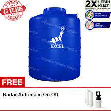 Fungsi tangki air adalah untuk menampung air baku maupun air product hasil olahan filter atau mesin filter ro. Excel Toren Tandon Tangki Air Blow 1000 Liter Alb 1200vb Lazada Indonesia