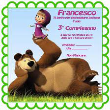 Inviti Masha E Orso Cerca Con Google Inviti Di Compleanno Orso Inviti