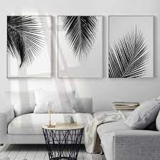Black And White Leaves Living Room Pictures Room Decor Wall Painting Decor