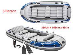 Giant Inflatable Boat Kids 5 Person Dinghy Summer Pool Beach Paddles Oars Pump Inflatable Boat Dinghy Paddles Oars