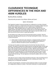 Topic, subject area, number of pages, spacing, urgency, academic level, number of sources, style, and preferred language style. Clearance Technique Differences In The High And 400m Hurdles