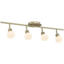 Pro Track Globe Brass 4 Light Led Plug In Track Fixture Target