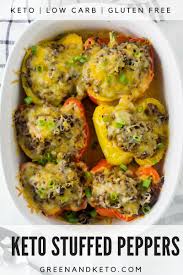 Keto Stuffed Peppers Without Rice Video Green And Keto Recipe Low Carb Stuffed Peppers Keto Recipes Easy Stuffed Peppers