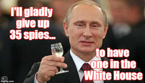 Image result for Images of memes of Trump as Putin's puppet