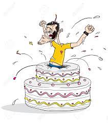 'woman jumping out of a cake' cake. Cartoon Illustration Of A Man Jumping Out From A Birthday Cake Royalty Free Cliparts Vectors And Stock Illustration Image 9830911