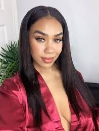 Silky Straight U Part Human Hair Wig Natural Black Upart Wigs