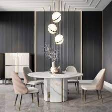 Awqm marble dining table set for 4, rectangular faux marble table and 4 pu leather chairs dining set for home, dining room, brown amazon $ 248.99. What S New In Luxury Furniture Juliettes Interiors Round Marble Dining Table Luxury Dining Room Dining Table Marble