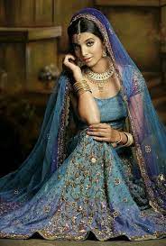 Lengha Choli In Blue Indian Wedding Dress Indian Bridal Fashion