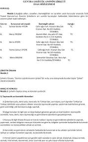 gentra lojistik anonim sirketi esas sozlesmesi pdf ucretsiz indirin