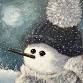 Woodland Snowman Acrylic on Canvas