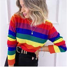 Blusas femininas lindas com uma grande variedade de modelos. Blusa Tricot Trico Listrada Colorida Manga Longa Blogueiras Foto Original Envio Imediato Identico A Foto Shopee Brasil