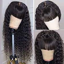 ✅ free shipping on many items! Amazon Com Younsolo Water Wave Wigs With Bangs Glueless None Lace Front Wigs For Women 130 Density 100 Unprocessed Brazilian Virgin Human Hair Full Machine Made Wig Without Lace Wet And Wavy