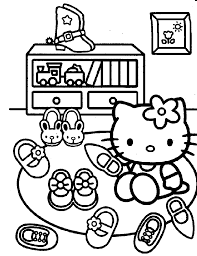 Gambar hello kitty ini aku dapetin dari buku yang aku beli setelah pulang sekolah looh. Gambar Mewarnai Kartun Hello Kitty Kreasi Warna