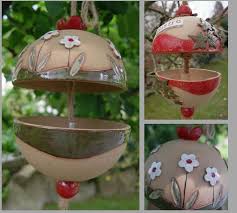 Mo Keramik Garten Orginelles Futterhaus Fur Vogel Handarbeit Topferarbeiten Keramik Diy Topferei