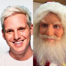 Jamie Laing as Santa. For candy kittens Had soo much fun doing this using  pieces from fake FX and Kryolan Facial hair. Assisted by Nadia Becker
