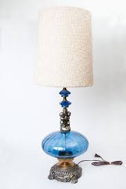 Vintage Ef Ef Industries Blue Glass Lamp With Cherubs Etsy Lamp Blue Glass Lamp Glass Lamp