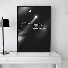 Stampa Cornice Frame Interior Picture Pinodaniele Napoli Musica Napule Rip Cantante Music Cornice Print Black Stampa Hand Cornici Stampe Stile