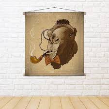 Needlepoint/tapestry kits └ hand embroidery kits └ embroidery & cross stitch supplies └ yarn, sewing & needlecraft supplies └ crafts all categories antiques art baby books, comics. Buy Artzfolio Hipster Camel With A Pipe Monocle Silk Painting Tapestry Scroll Art Hanging 30 X 30inch Online At Low Prices In India Amazon In