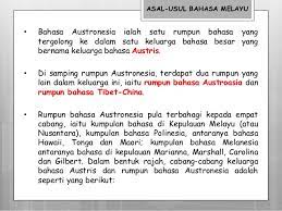 Maksud bahasa dalam dan perkataannya dalam bahasa inggeris. Asal Usul Bahasa Melayu