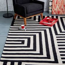 West Elm Kate Spade Saturday Rug 8x10 Black And White Carpet Dhurrie Rugs White Rug