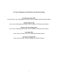 We seek a senior lecturer/associate professor with background in the health professions and interest in curriculum and faculty development, quality assurance, and research in health professions education. Doc The Index Of Happiness Of The Malaysian And Indonesian Peoples Haslina Muhamad Academia Edu
