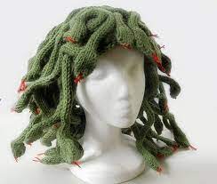 Knit This Medusa Headpiece And Easily Turn Enemies To Stone Free Pattern Crochet Wig Crochet Costumes Medusa Headpiece